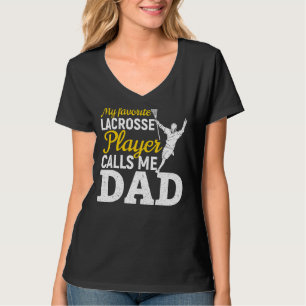 Camiseta Mens Mi jugador favorito de Lacrosse Me Llama Dad