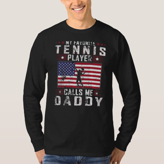 Camiseta Mens Mi jugador favorito de tenis me llama Daddy F (Anverso)