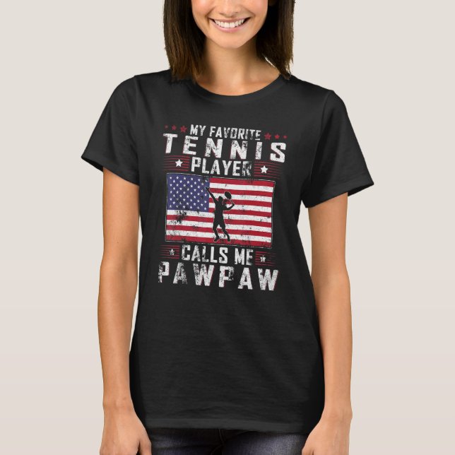 Camiseta Mens Mi jugador favorito de tenis me llama Pawpaw  (Anverso)