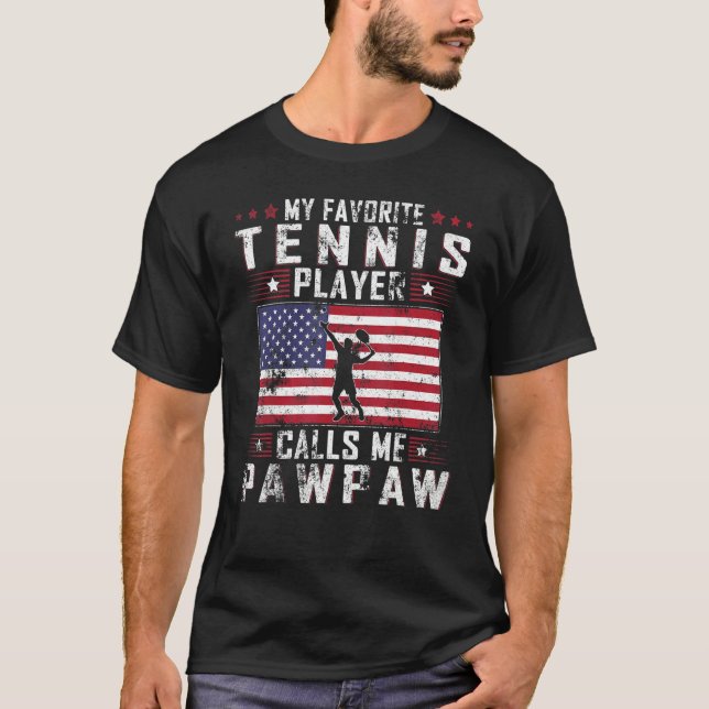 Camiseta Mens Mi jugador favorito de tenis me llama Pawpaw  (Anverso)