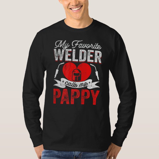 Camiseta Mens Mi Soldador Favorito Me Llama Pappy Wellness  (Anverso)