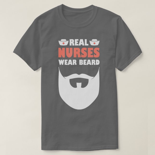 Camiseta Mens Murse Las Enfermeras De Verdad Llevan Barba (Diseño del anverso)