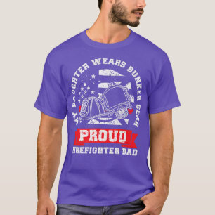 Camiseta Mens My Daughter Proud Fire Dad Of A Firefighter