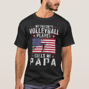 Camiseta Mens My Favorite Volleyball Player Calls Me Papa F