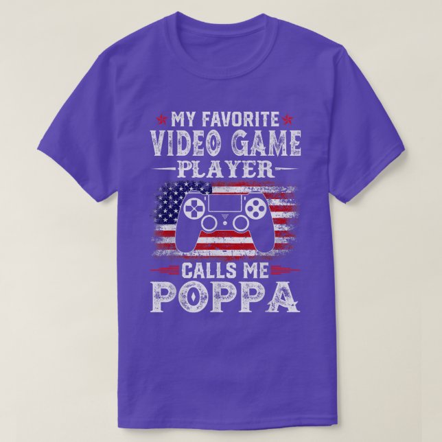 Camiseta Mens My Favorito Video Game Player Me Llama Poppa (Diseño del anverso)