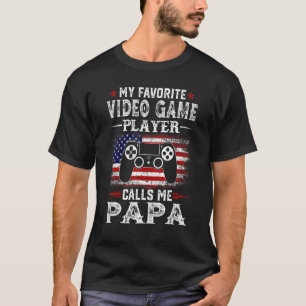 Camiseta Mens My Favoritos Video Game Player Me Llama Papa
