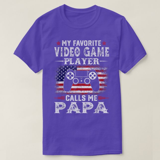Camiseta Mens My Favoritos Video Game Player Me Llama Papa  (Diseño del anverso)
