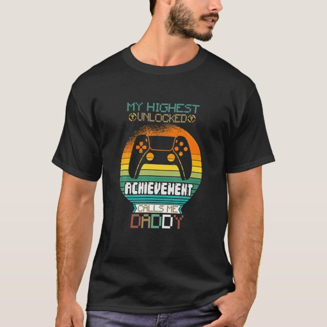 Camiseta Mens My Highest Unlocked Achievt Me Llama Dadd (Anverso)