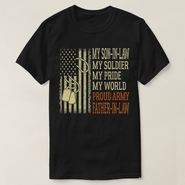 Camiseta Mens My SonInLaw My Soldier Proud Army FatherInLaw (Diseño del anverso)