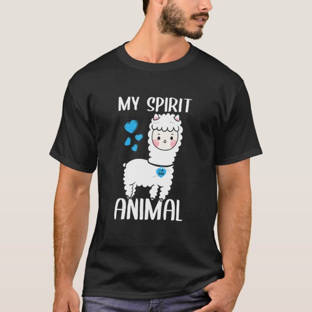 Camiseta Mens My Spirit Animal Llama I Love Dad Hearen Vale (Anverso)