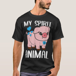 Camiseta Mens My Spirit Animal Pig I Love Dad Heart Valenti