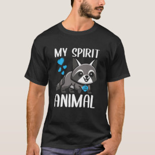 Camiseta Mens My Spirit Animal Raccoon I Love Dad Heart Val