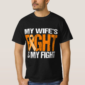 Camiseta Mens My Wife's Fight is My Fight Leukemia Awarenes