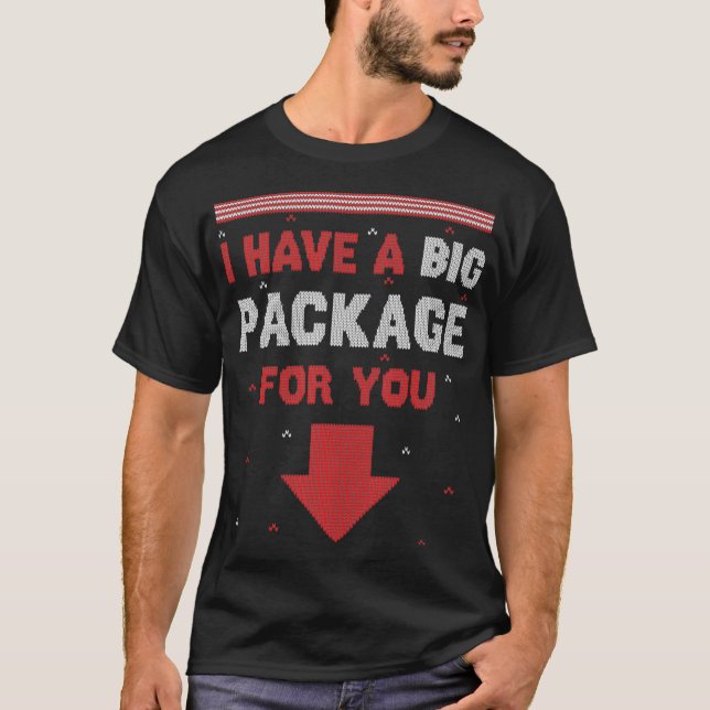 Camiseta Mens Naughty Xmas I Have A Big Package Inappropria (Anverso)