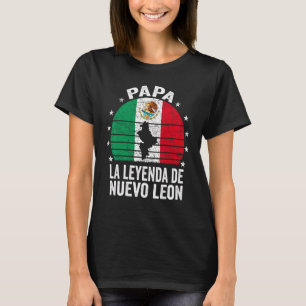 Camiseta Mens Nuevo León Papa Mexicano Padre Nuevo León