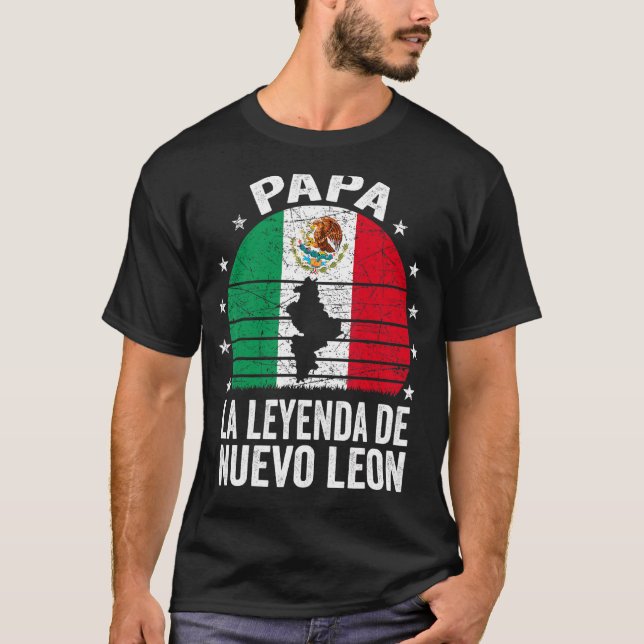 Camiseta Mens Nuevo León Papa Mexicano Padre Nuevo León (Anverso)