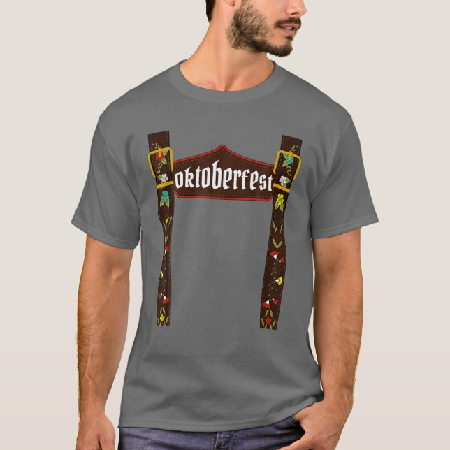Camiseta Mens Octubre Lederhosen Costume Oktoberfest Bavari (Anverso)