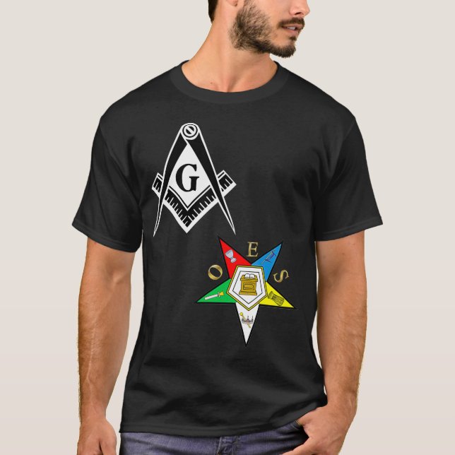 Camiseta Mens OES Mason Split Long T  Masonic Eastern Tee (Anverso)