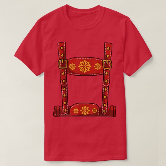Camiseta Mens Oktoberfest Halloween Costume Mens Ledermangu (Diseño del anverso)