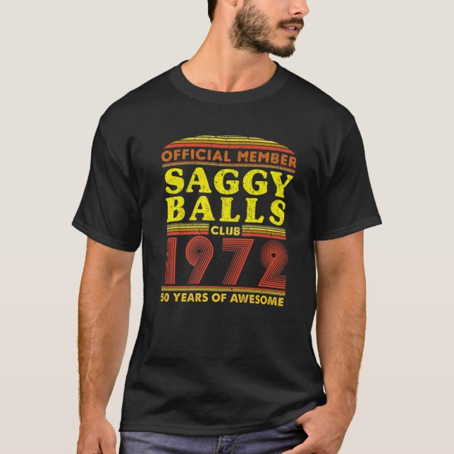 Camiseta Mens Old Balls Saggy Balls Club Hombres de 50 años (Anverso)