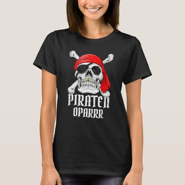 Camiseta Mens Oparrr Pirate Shirt Grandpa Pirate Costume Fa (Anverso)