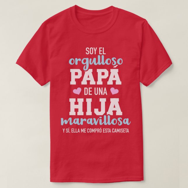 Camiseta Mens Orgulloso papa de una hija maravillosa (Diseño del anverso)
