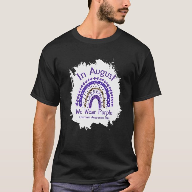 Camiseta Mens Overdose Awareness Day Purple Rainbow For Men (Anverso)
