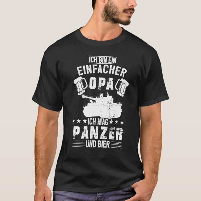 Camiseta Mens Panzer Opa Beer Tanque Driv de las Fuerzas Ar (Anverso)