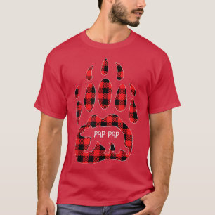 Camiseta Mens Pap Pap Oso Rojo Tapa de búfalo Pap Matchi