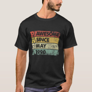 Camiseta Mens Papa 31St Birthday Awesome Since May 1990 Fat