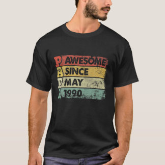 Camiseta Mens Papa 31St Birthday Awesome Since May 1990 Fat