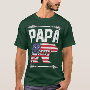 Camiseta Mens Papa Bear American Flag 4th Of July Father's