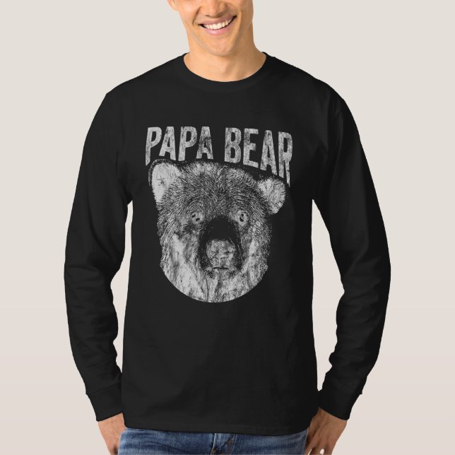 Camiseta Mens Papa Bear Best Dad Fathers Day Father Pop Men (Anverso)