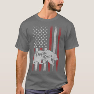 Camiseta Mens Papa Bear Best Dad TShirt Fathers Day Father
