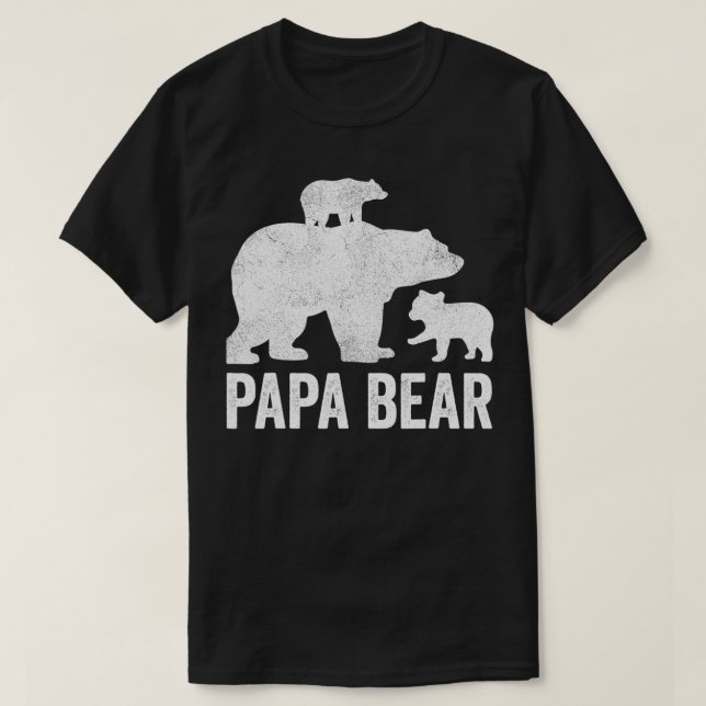 Camiseta Mens Papa Bear Fathers Day Grandad s, Fun 2 Cub Ki (Diseño del anverso)
