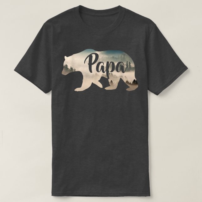 Camiseta Mens Papa Bear & ForestAwesome Camping Tee781 (Diseño del anverso)