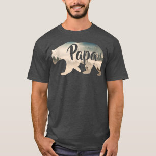 Camiseta Mens Papa Bear & ForestAwesome Camping Tee781