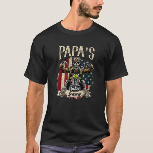 Camiseta Mens Papa Biker Bandera de pandillas papá monta bi