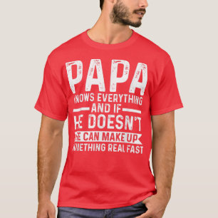Camiseta Mens papa knows everything and if he grandfather
