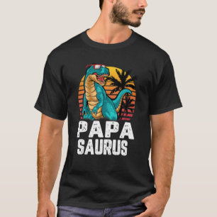 Camiseta Mens Papa Saurus Dinosaur Funny Papasaurus T Rex L