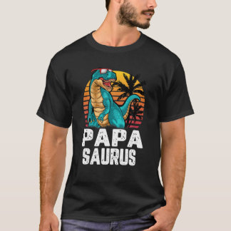 Camiseta Mens Papa Saurus Dinosaur Funny Papasaurus T Rex L