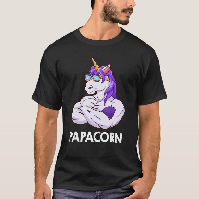 Camiseta Mens Papacorn Bodybuilder Daddy (Anverso)