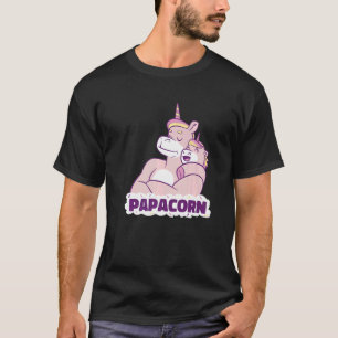 Camiseta Mens Papacorn Padre Daughter Unicorn Dadacorn