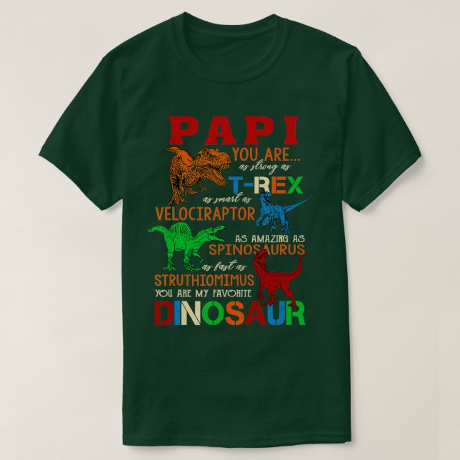 Camiseta Mens Papi Eres Tan Fuerte Como T Rex Funny Dinosau (Diseño del anverso)