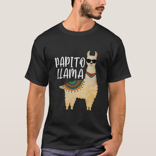 Camiseta Mens Papito Llama Papa Papa España Papi Funny Llam (Anverso)