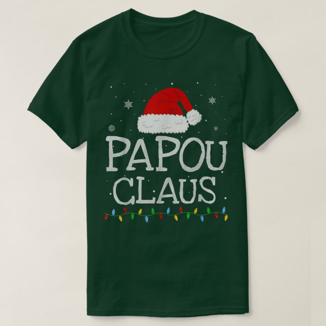 Camiseta Mens Papou Claus Xmas Santa Hat Navidades (Diseño del anverso)