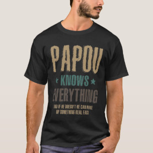Camiseta Mens Papou conoce todo lo que el regalo del Día de