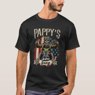 Camiseta Mens Pappy Biker Bandera De Banda Pappy monta Bici