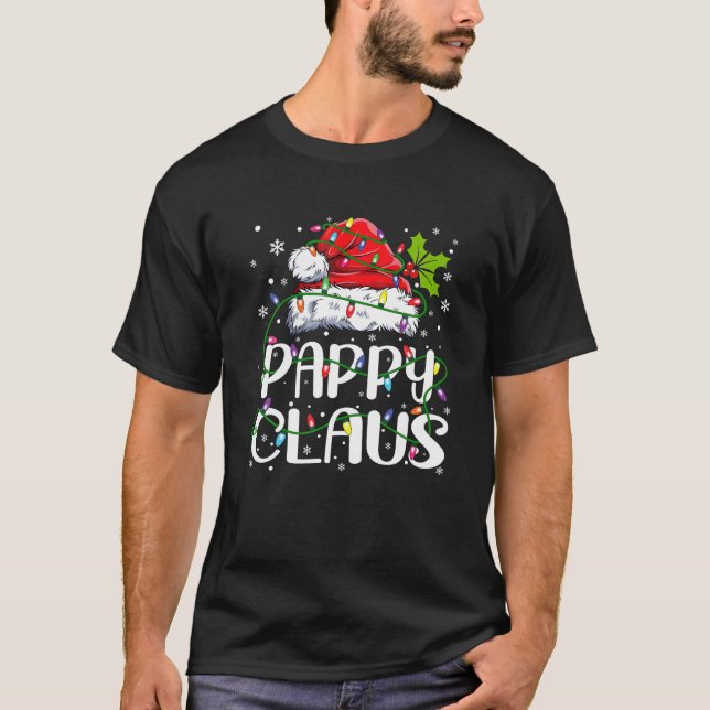 Camiseta Mens Pappy Claus Navidades Santa Hat coincidiendo  (Anverso)