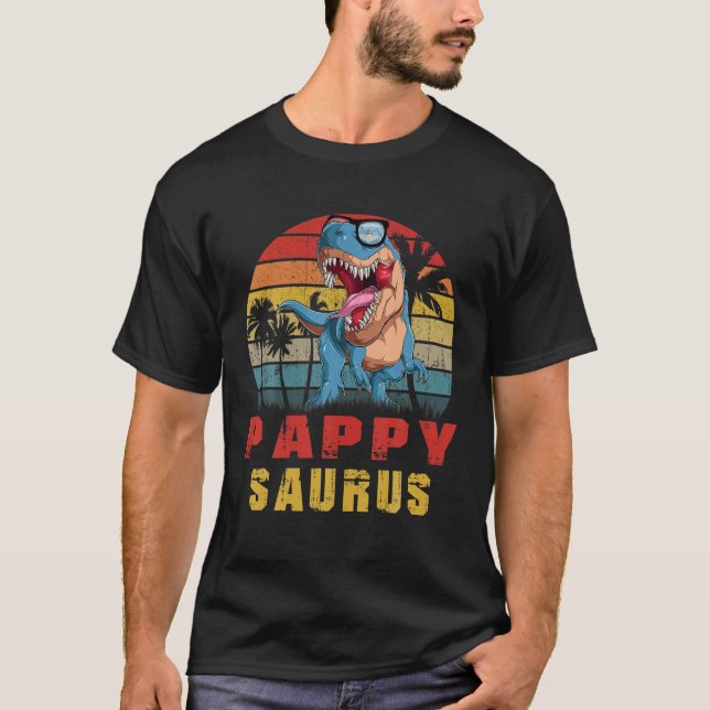 Camiseta Mens Pappy Saurus Dinosaur Funny Pappysaurus T Rex (Anverso)